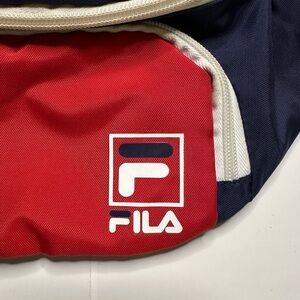FILA Fanny Pack Unisex Adjustable Belt Nylon 2 Pockets Red‎ White Blue